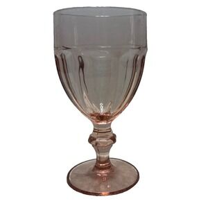 Vintage Libbey Gibraltar Duratuff Pink Glass Goblet 7 in 8oz